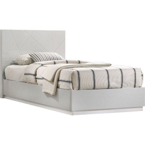 Naples Twin Bed in Grey Lacquer